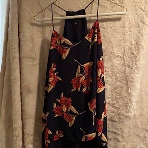 Express Navy and pink floral tank